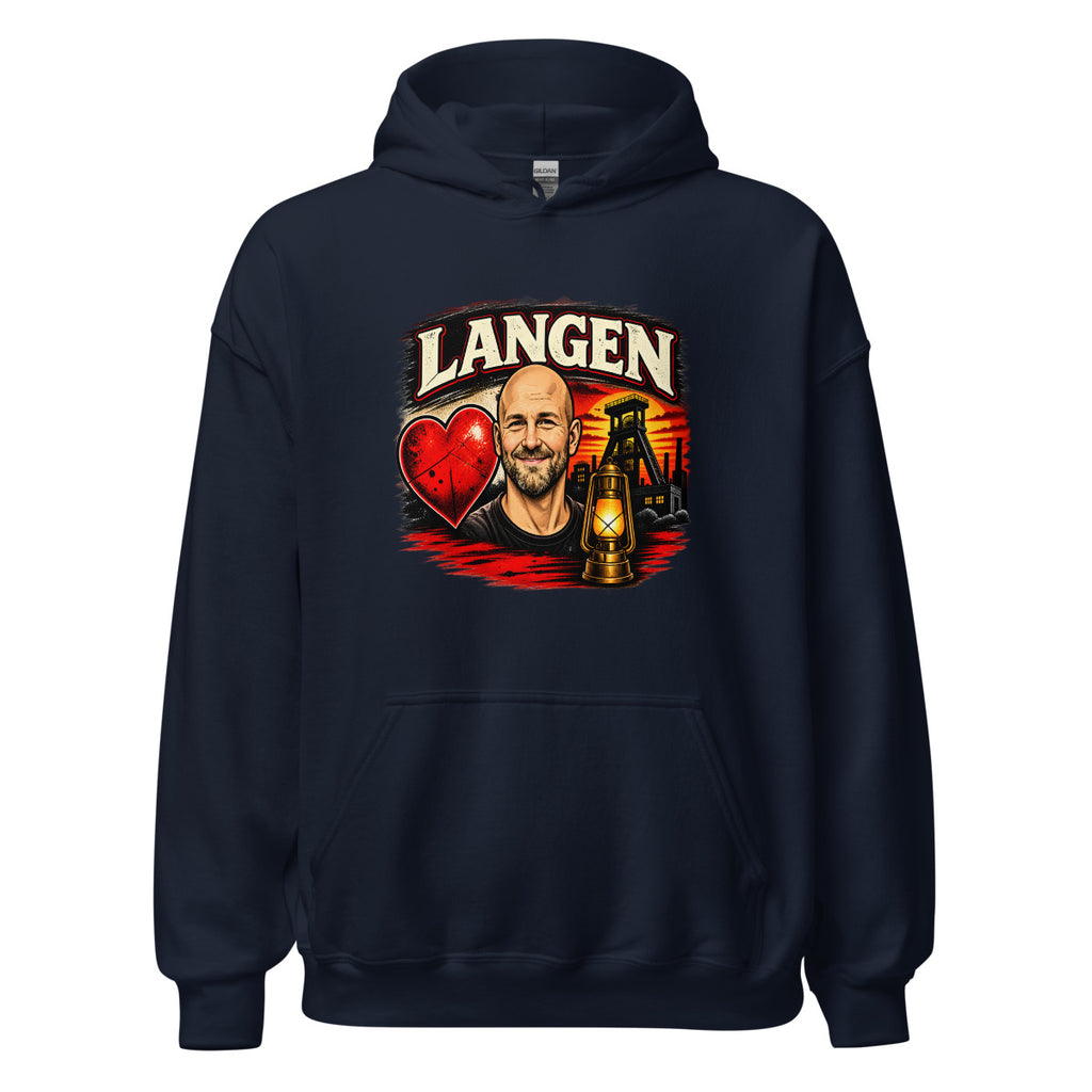 Langen Bergbau-Portrait – Hoodie – großer Frontdruck