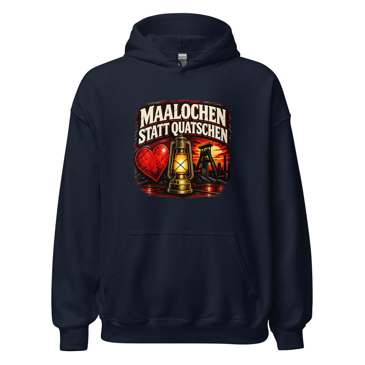 Maalochen statt Quatschen – Hoodie – großer Frontdruck