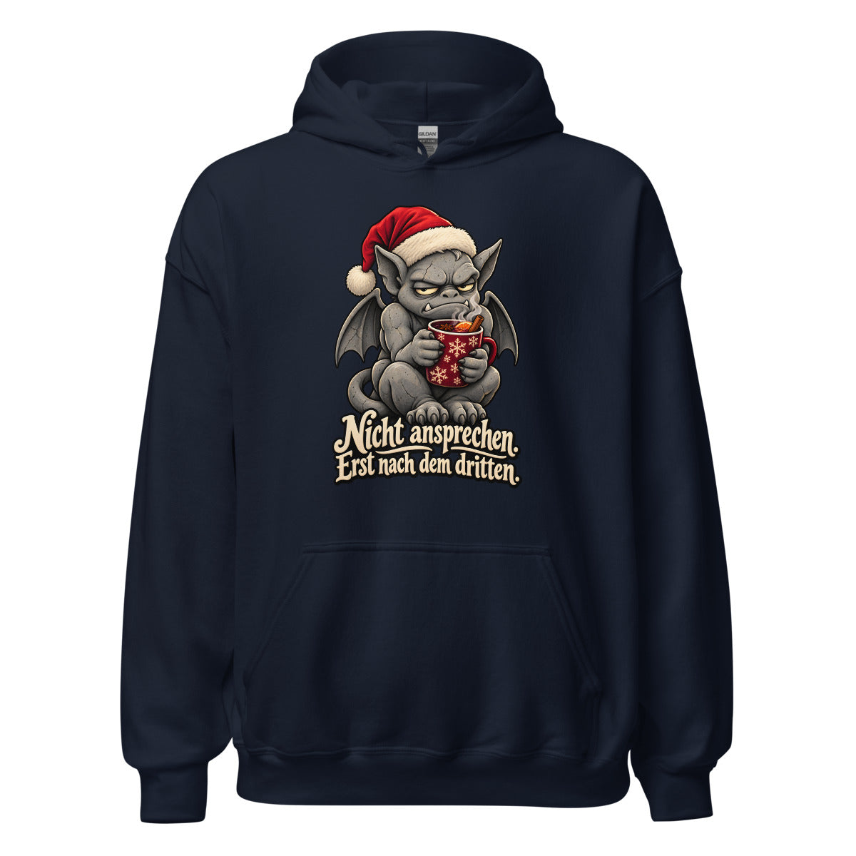 Glühwein-Gargoyle – Hoodie – großer Frontdruck