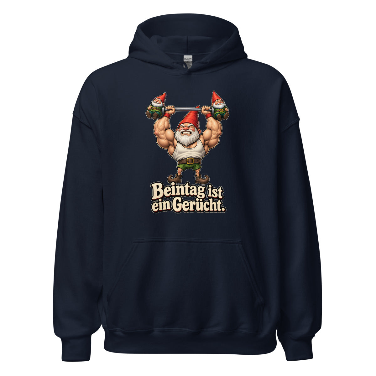 Hantel-Gnom – Hoodie – großer Frontdruck