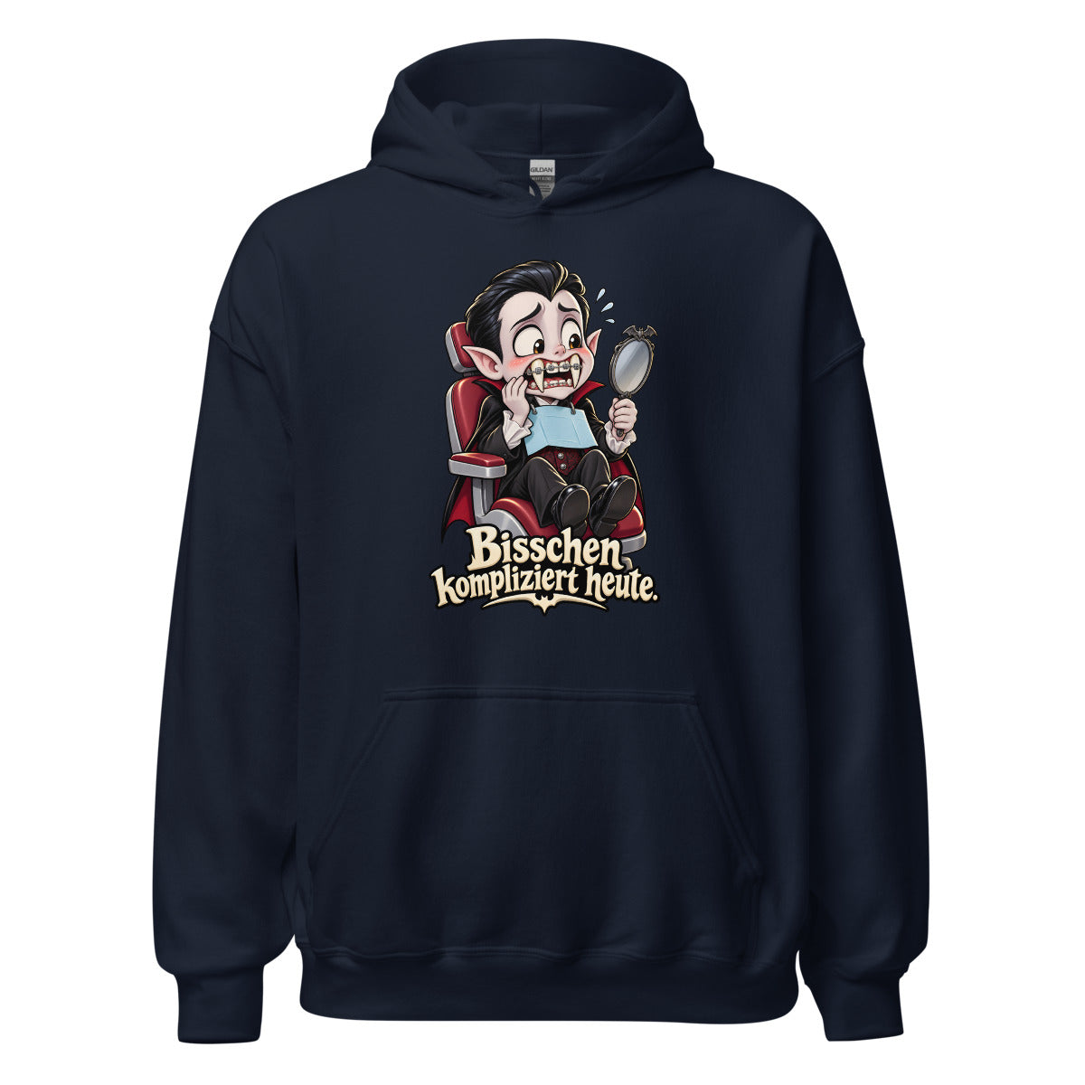 Vampir beim Zahnarzt – Hoodie – großer Frontdruck