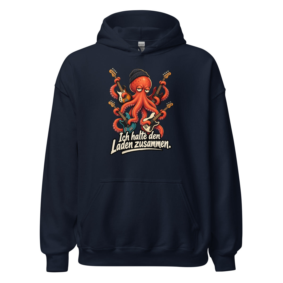 Bass-Krake – Hoodie – großer Frontdruck
