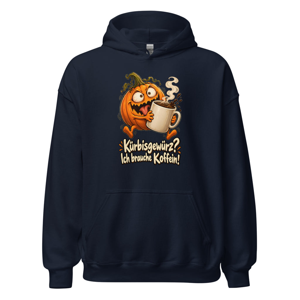 Kürbis mit Koffeinproblem – Hoodie – großer Frontdruck