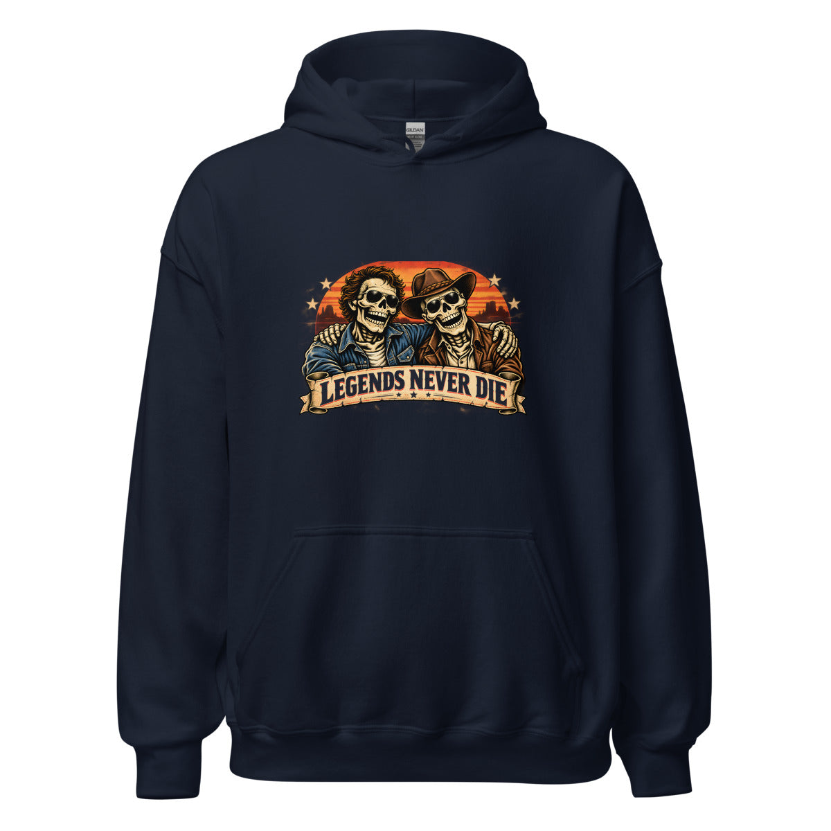 Legends Never Die - Skelettfreunde – Hoodie – großer Frontdruck