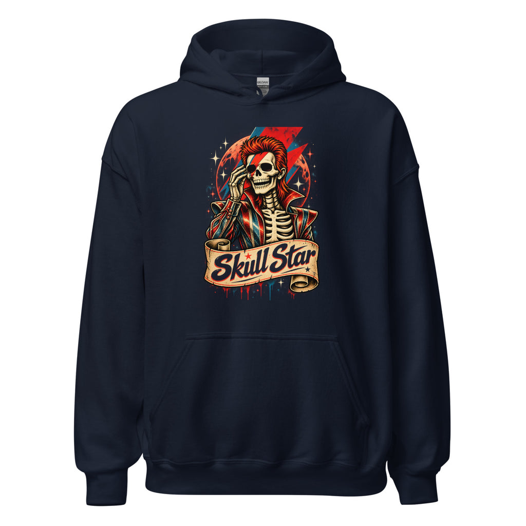 Skelett Rockstar mit Blitz-Make-up – Hoodie – großer Frontdruck