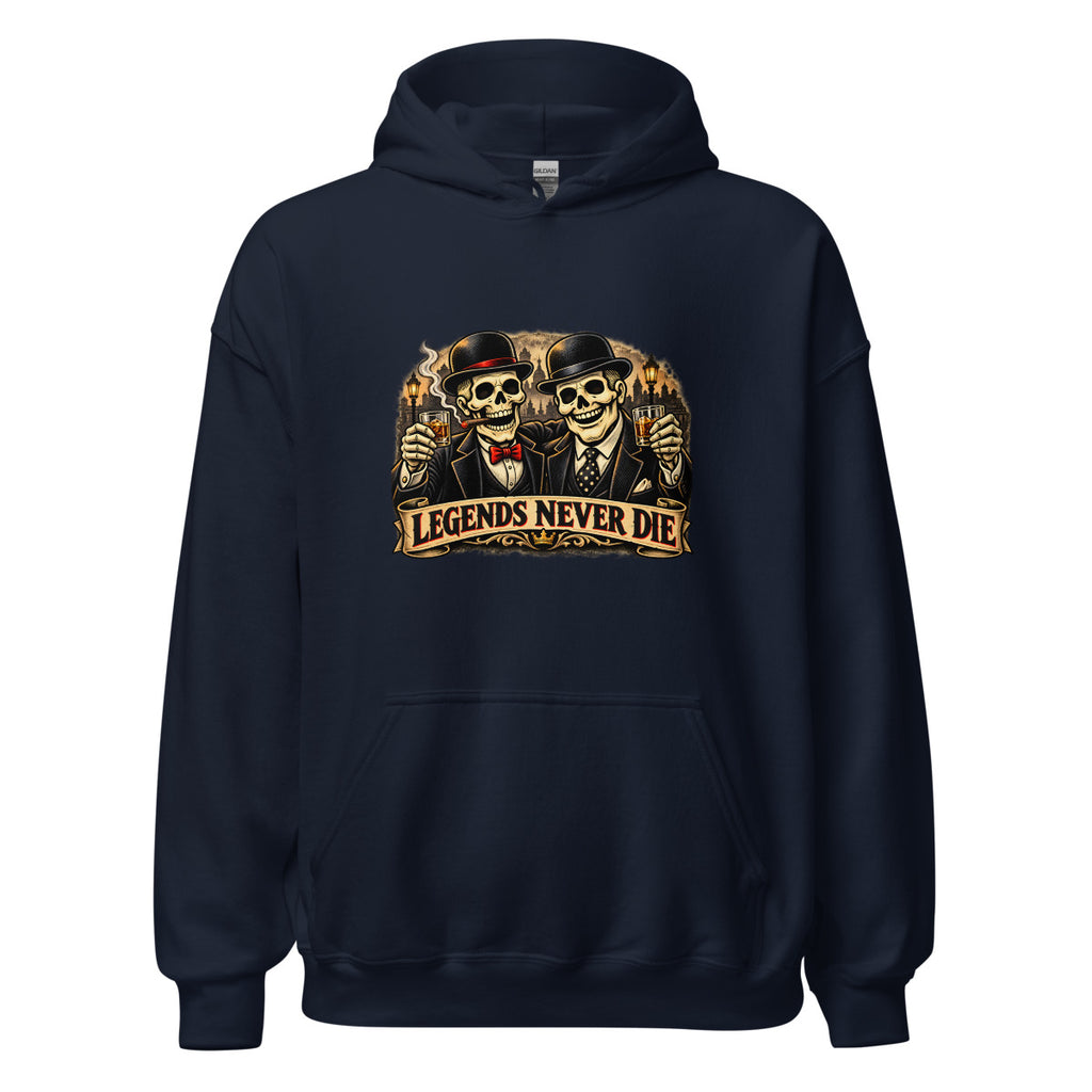 Legends Never Die mit Skelett-Anzug – Hoodie – großer Frontdruck