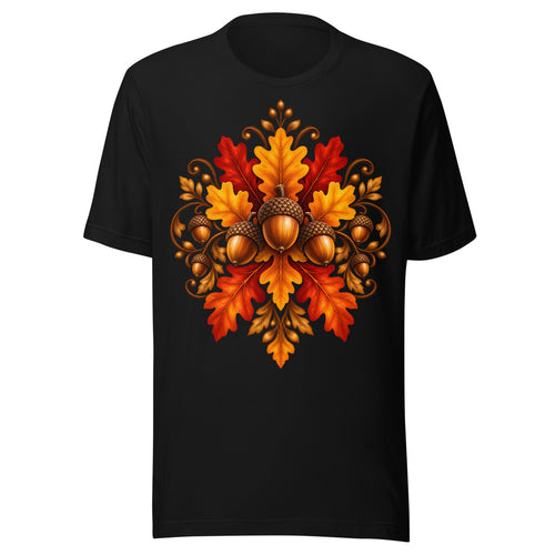 Symmetrisches Eichel-/Blattornament. – Unisex Staple T-Shirt | Bella + Canvas 3001