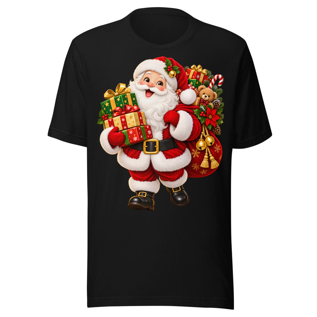 Weihnachtsmann mit Geschenken. – Unisex Staple T-Shirt | Bella + Canvas 3001