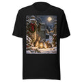Winterhasen am Gartentor – T-Shirt – großer Frontdruck