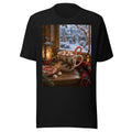Weihnachtlicher Kakao am Fenster – T-Shirt – großer Frontdruck