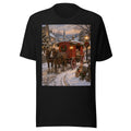 Rote Postkutsche im Schnee – T-Shirt – großer Frontdruck