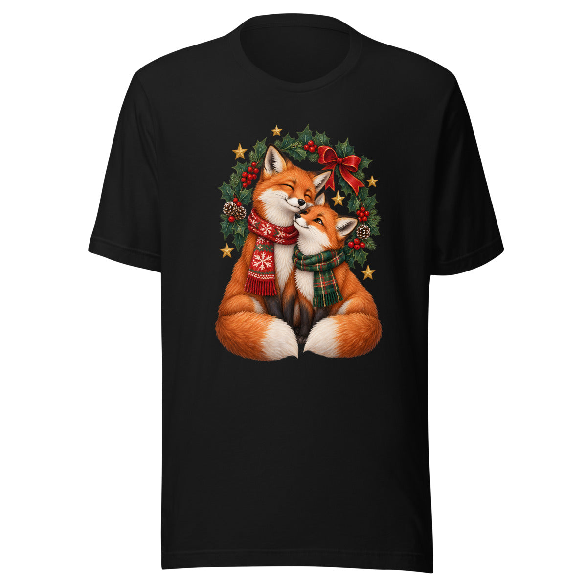 Winterfuchsduo – T-Shirt – großer Frontdruck