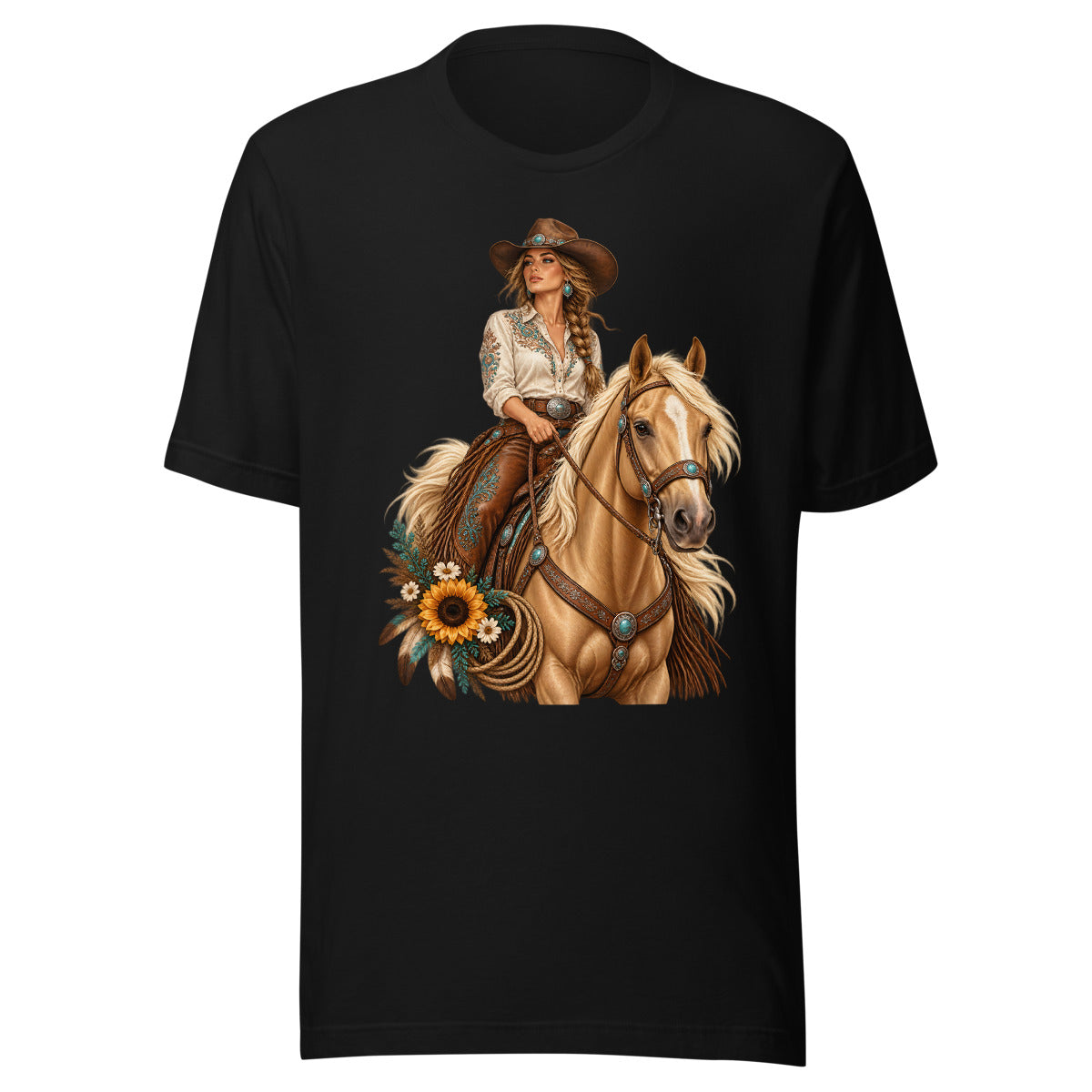 Cowgirl der Prärie – T-Shirt – großer Frontdruck