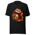 Eule im Strickschal – T-Shirt – großer Frontdruck