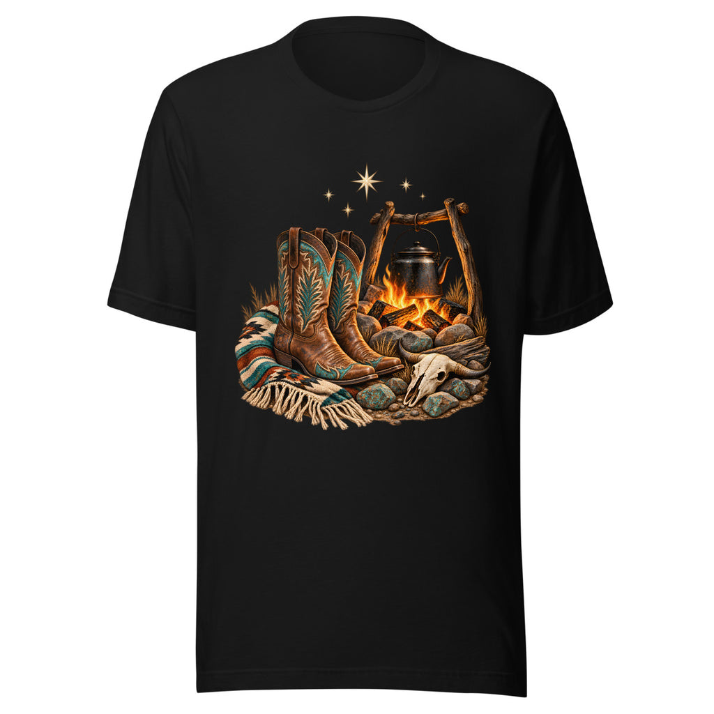 Lagerfeuer unter Sternen – T-Shirt – großer Frontdruck