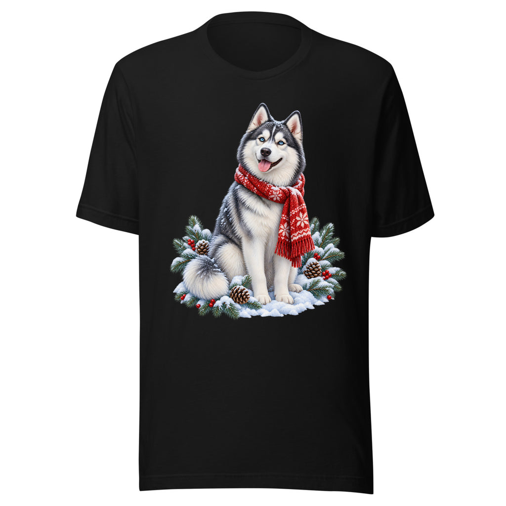 Husky im Winterwind – T-Shirt – großer Frontdruck