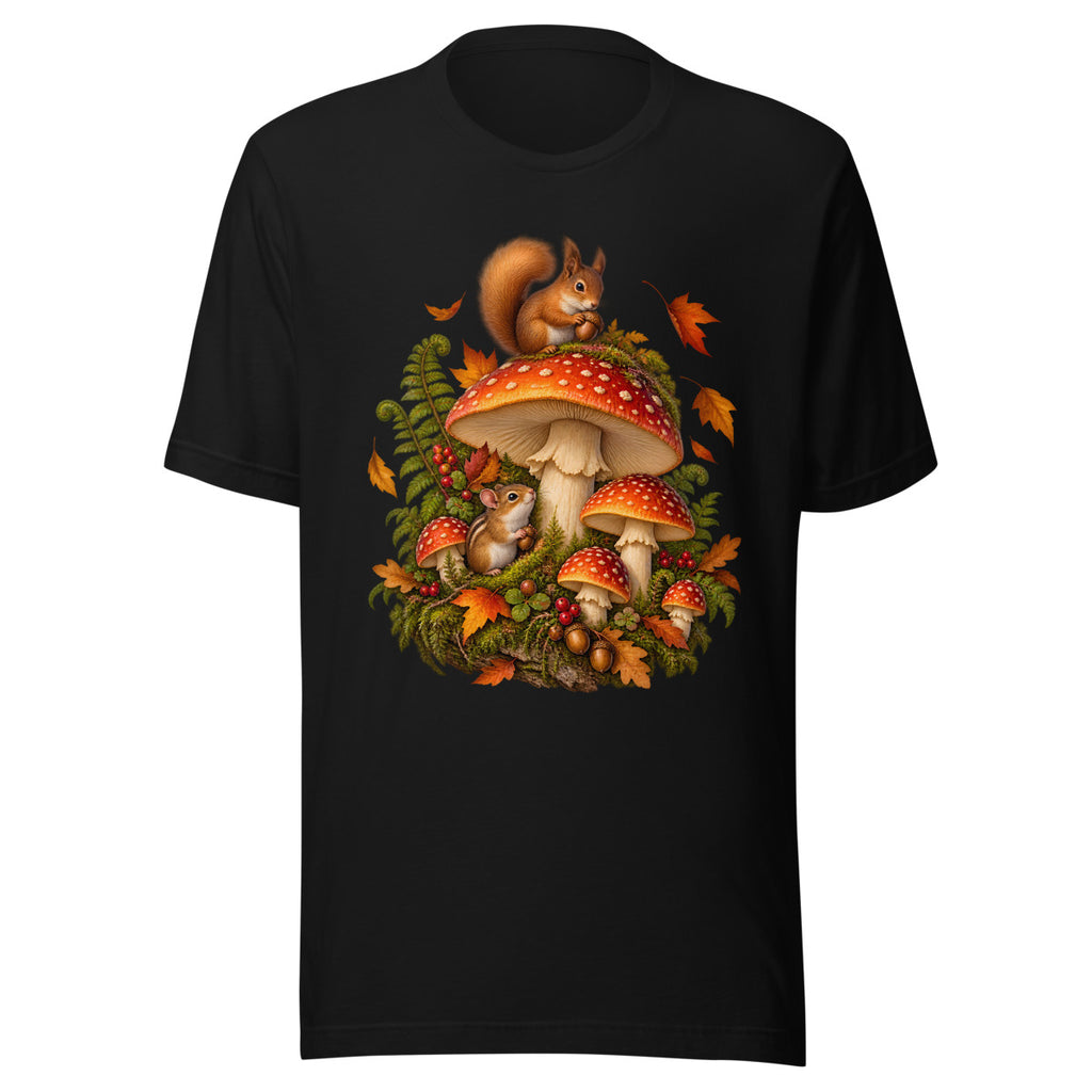 Pilzglück im Wald – T-Shirt – großer Frontdruck