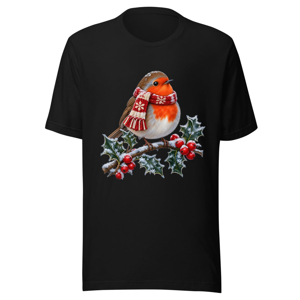 Rotkehlchen im Frost – T-Shirt – großer Frontdruck