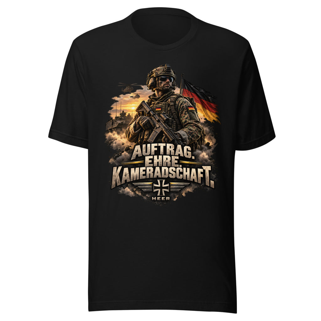Soldat mit Auftrag, Ehre und Kameradschaft – T-Shirt – großer Frontdruck