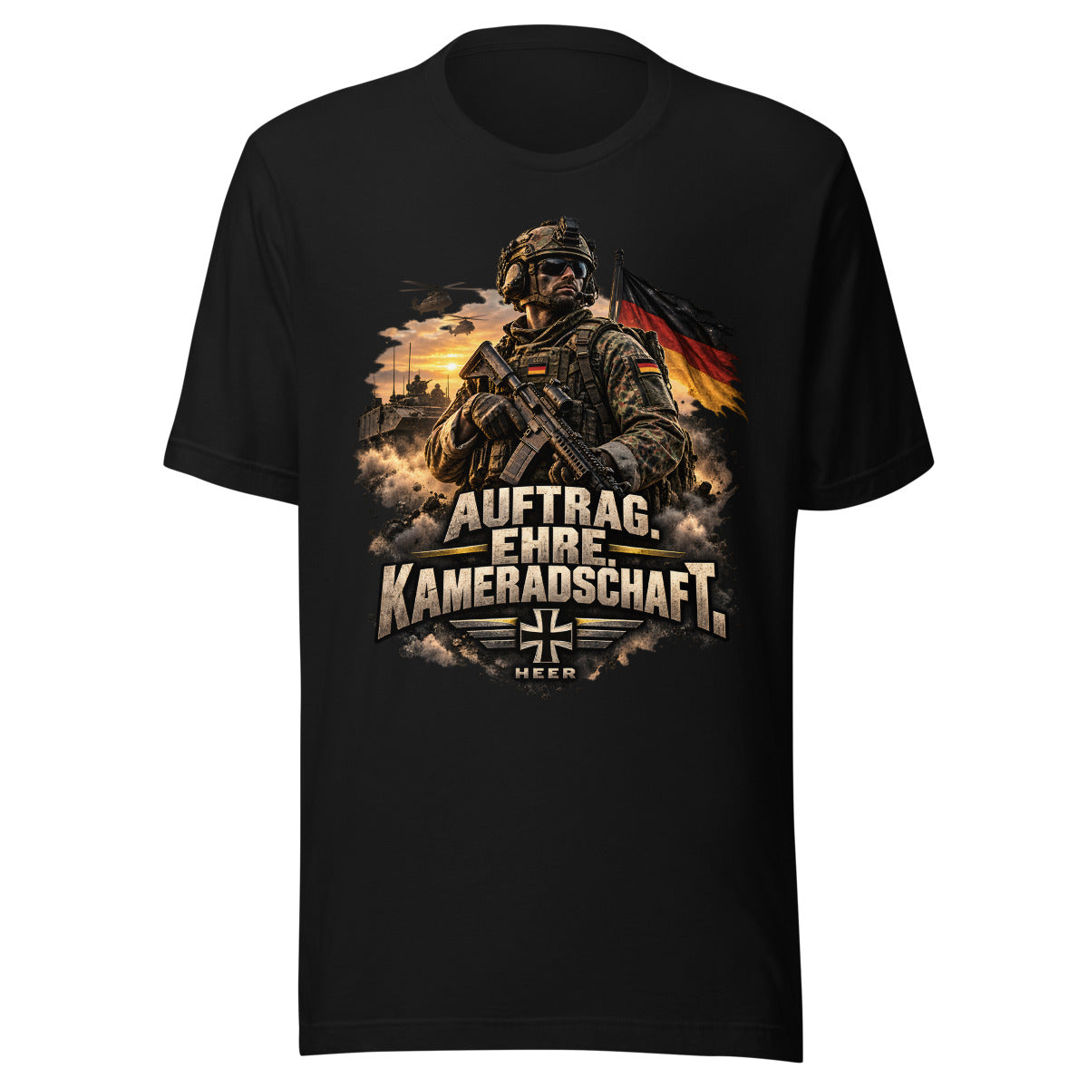 Soldat mit Auftrag, Ehre und Kameradschaft – T-Shirt – großer Frontdruck