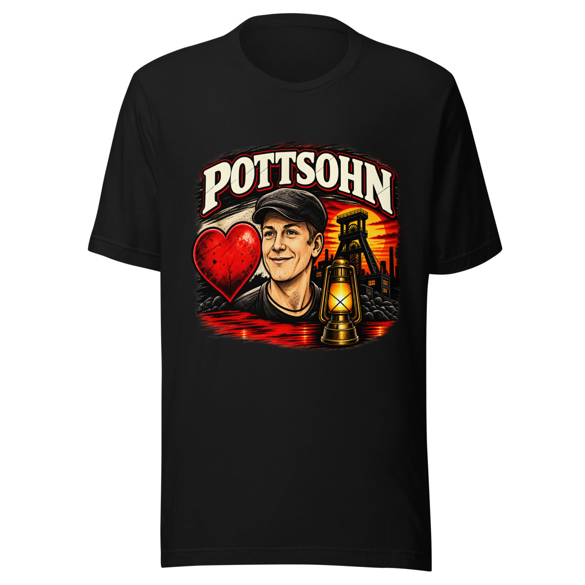 Pottsohn mit Bergmannsmotiv – T-Shirt – großer Frontdruck