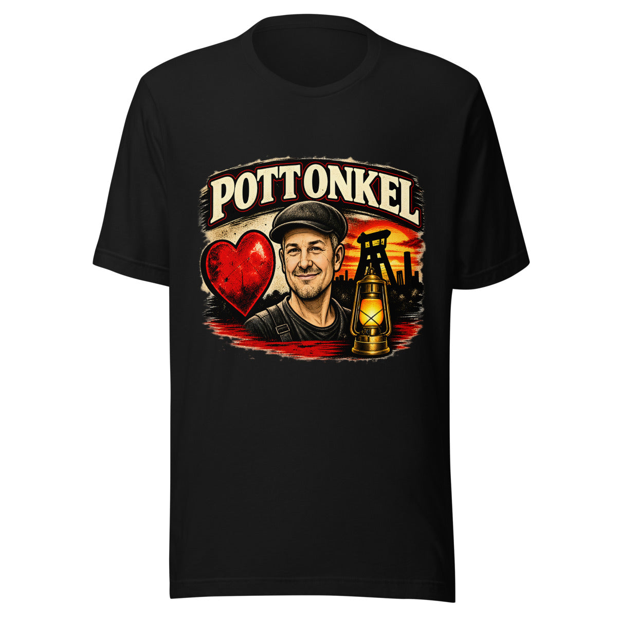 Pottonkel mit Bergmannsmotiv – T-Shirt – großer Frontdruck