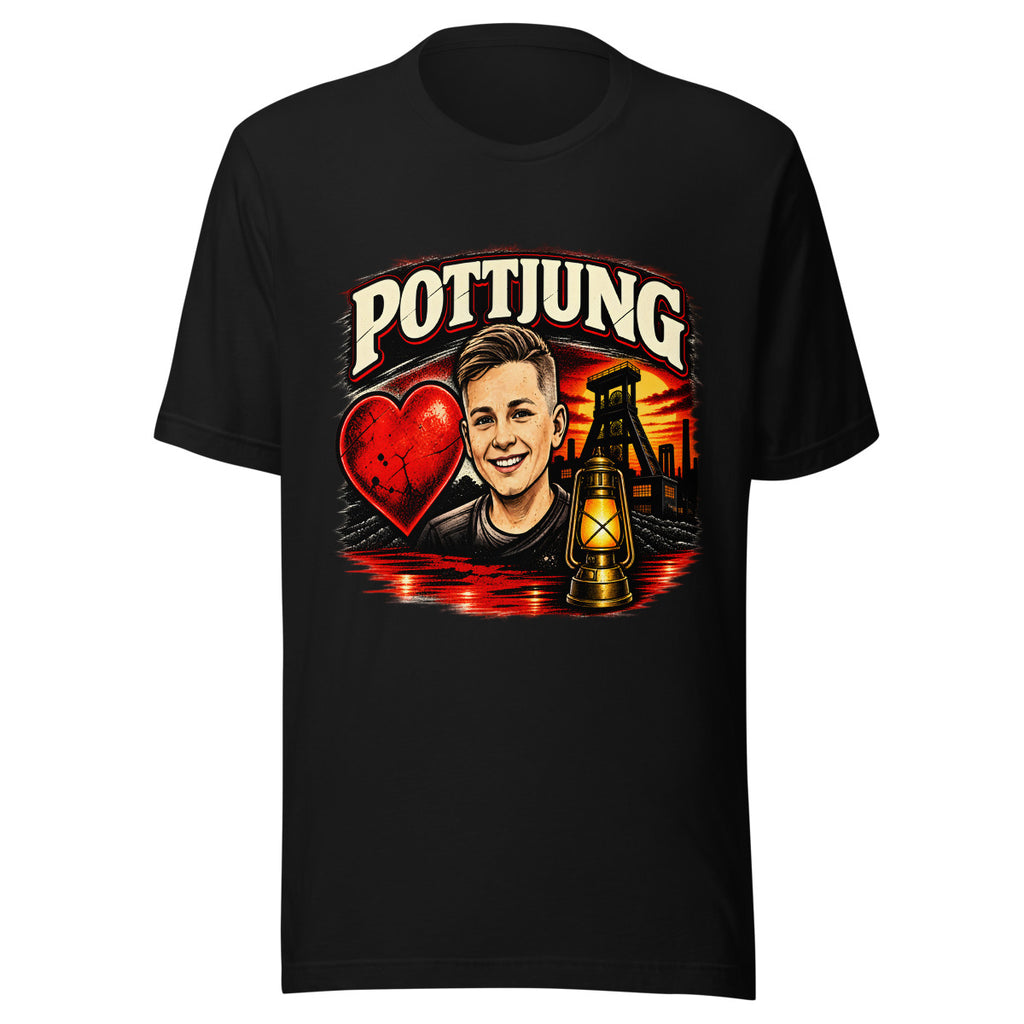 Pottjung mit Bergbau-Motiv – T-Shirt – großer Frontdruck