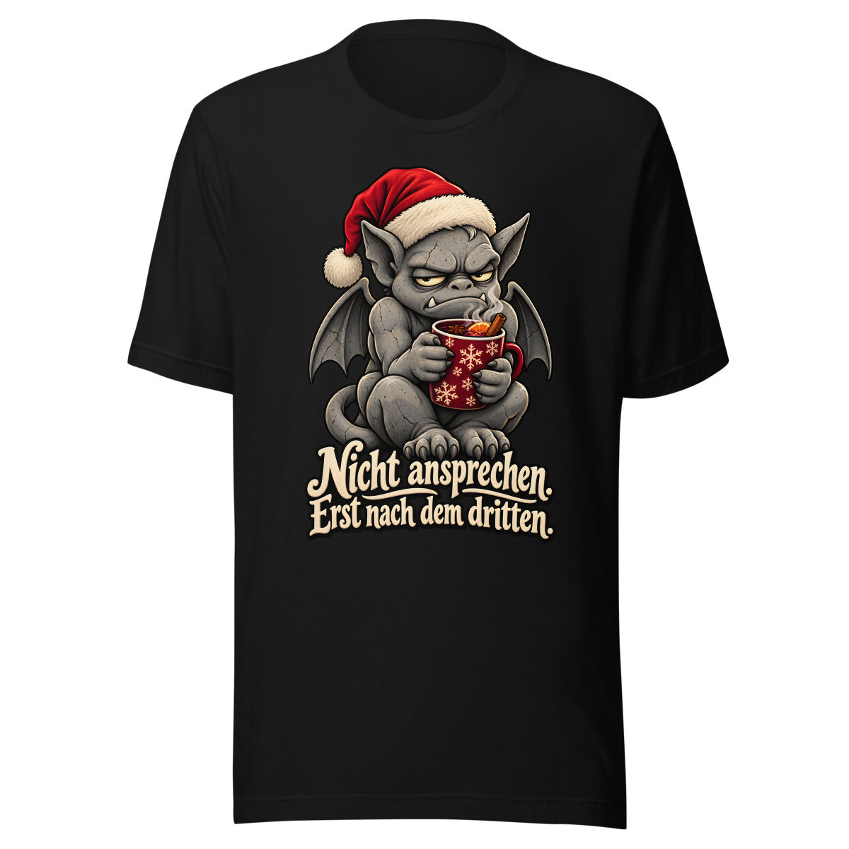 Glühwein-Gargoyle – T-Shirt – großer Frontdruck