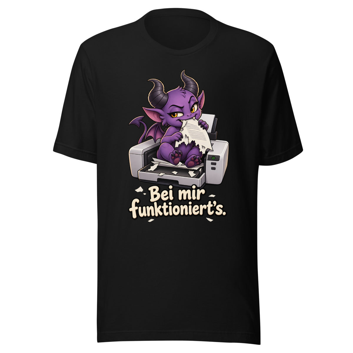 Drucker-Dämon – T-Shirt – großer Frontdruck
