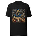 Skelett-Mechaniker mit Schraubenschlüssel und Schriftzug – T-Shirt – großer Frontdruck