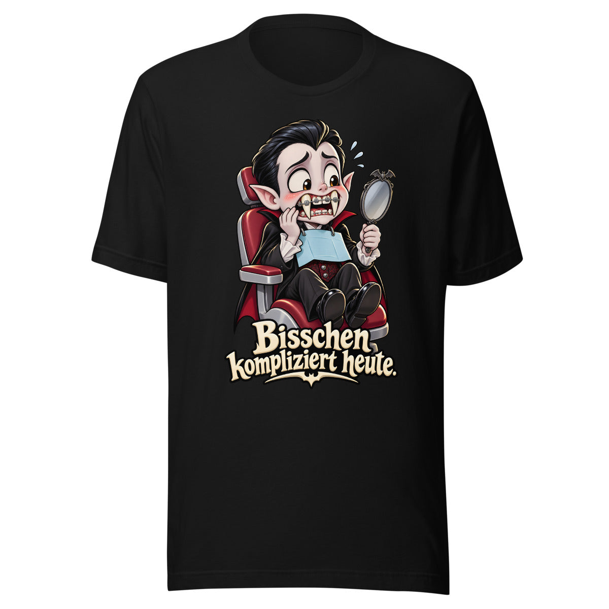 Vampir beim Zahnarzt – T-Shirt – großer Frontdruck