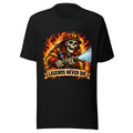 Feuerwehr-Skelett mit Schriftzug "Legends Never Die" – T-Shirt – großer Frontdruck