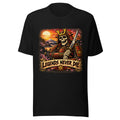 Skelett-Samurai mit Schriftzug "Legends Never Die" – T-Shirt – großer Frontdruck