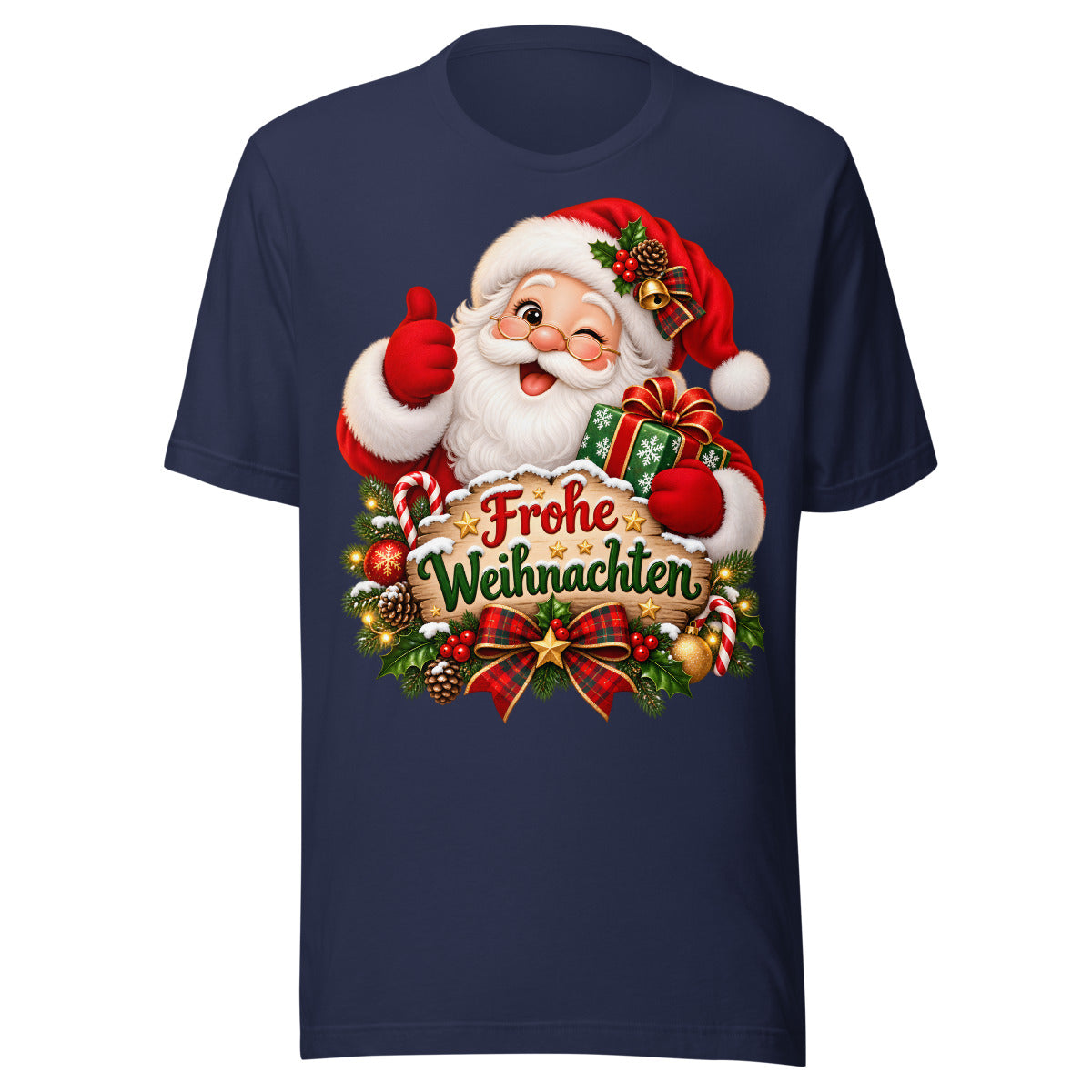 Weihnachtsmann mit Schriftzug. – Unisex Staple T-Shirt | Bella + Canvas 3001
