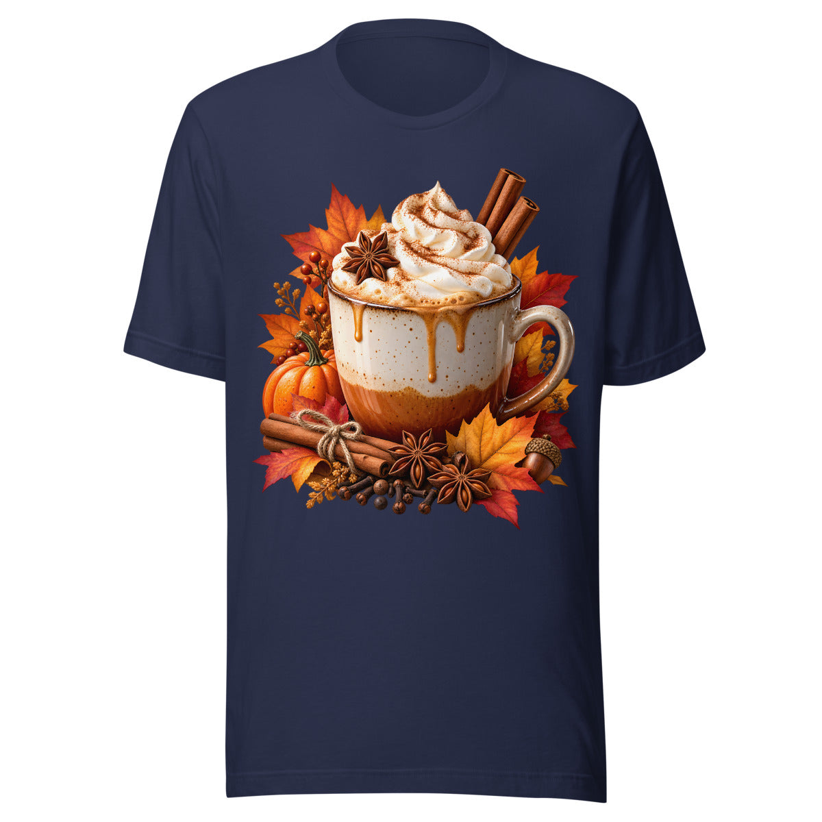 Herbstliche Kaffeetasse. – Unisex Staple T-Shirt | Bella + Canvas 3001