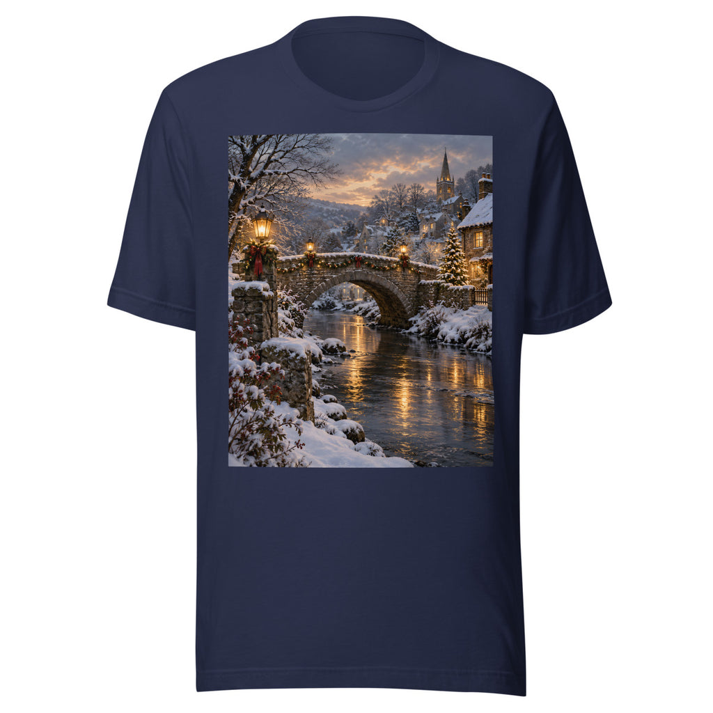 Weihnachtslaternen an der Steinbrücke – T-Shirt – großer Frontdruck
