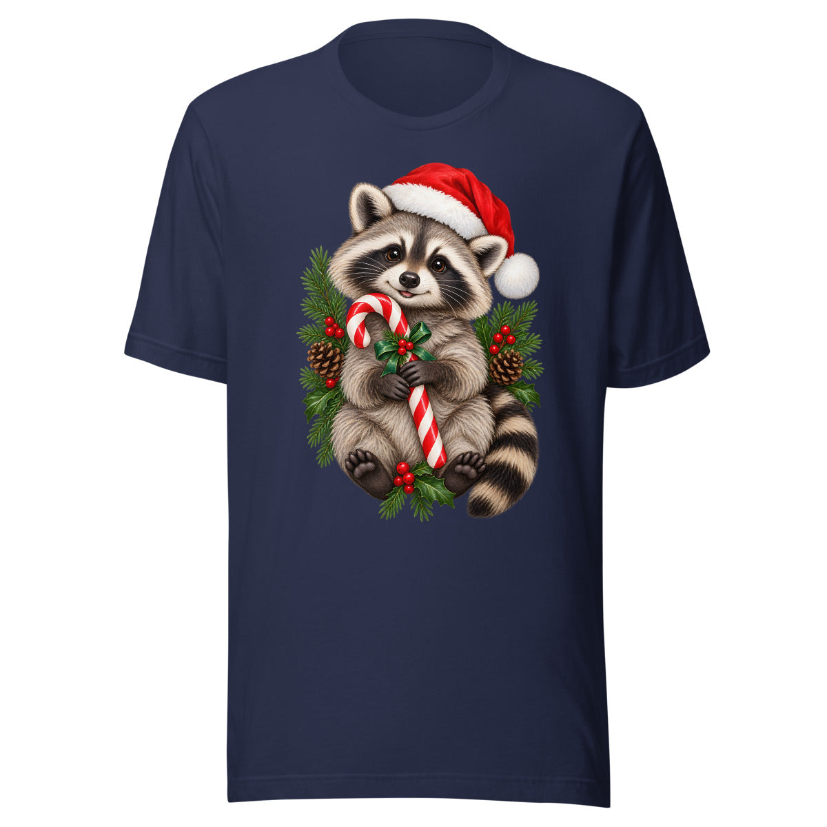 Festlicher Waschbär – T-Shirt – großer Frontdruck