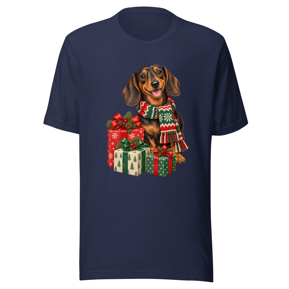 Weihnachtsdackel – T-Shirt – großer Frontdruck