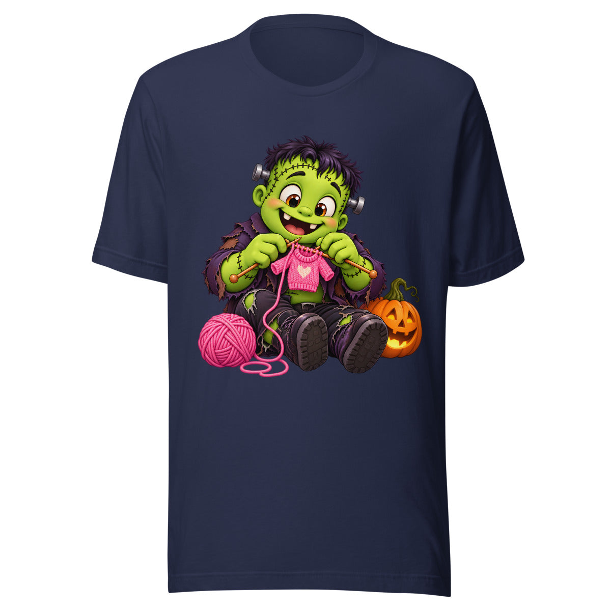 Strickmonster mit Herz – T-Shirt – großer Frontdruck