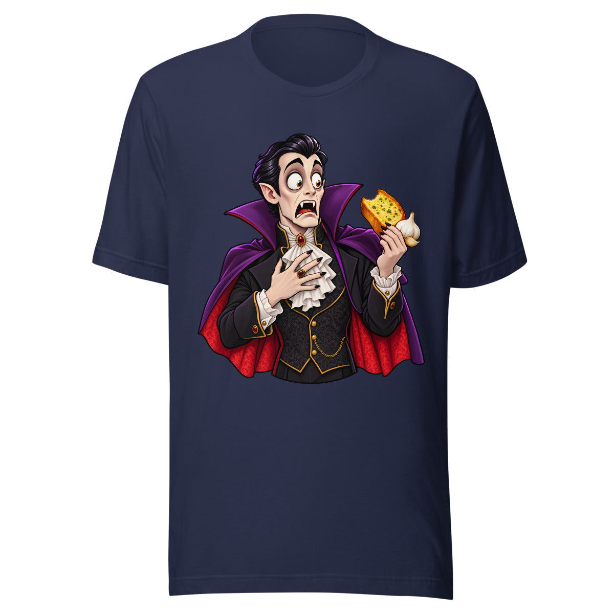 Knoblauchbrot-Fehlentscheidung – T-Shirt – großer Frontdruck