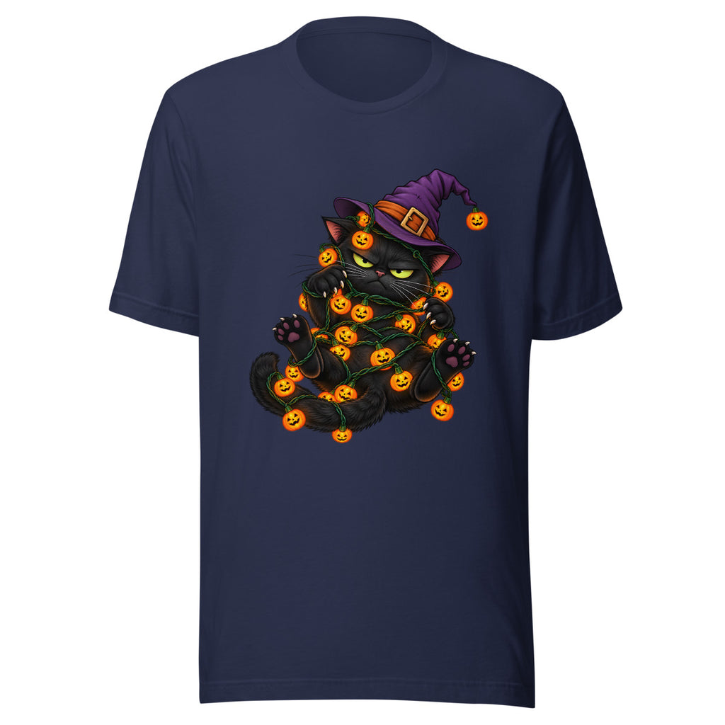 Kater im Lichterchaos – T-Shirt – großer Frontdruck