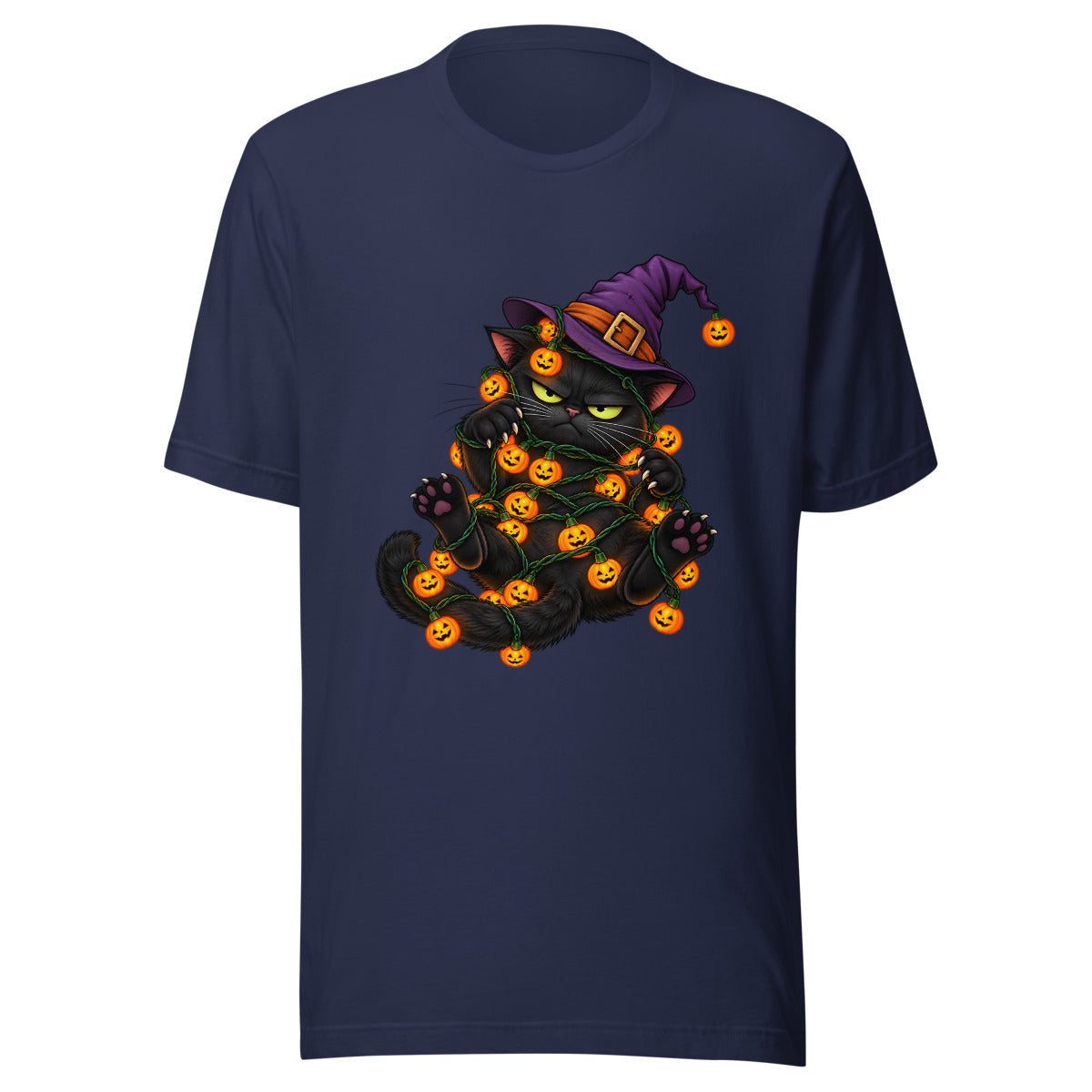 Kater im Lichterchaos – T-Shirt – großer Frontdruck
