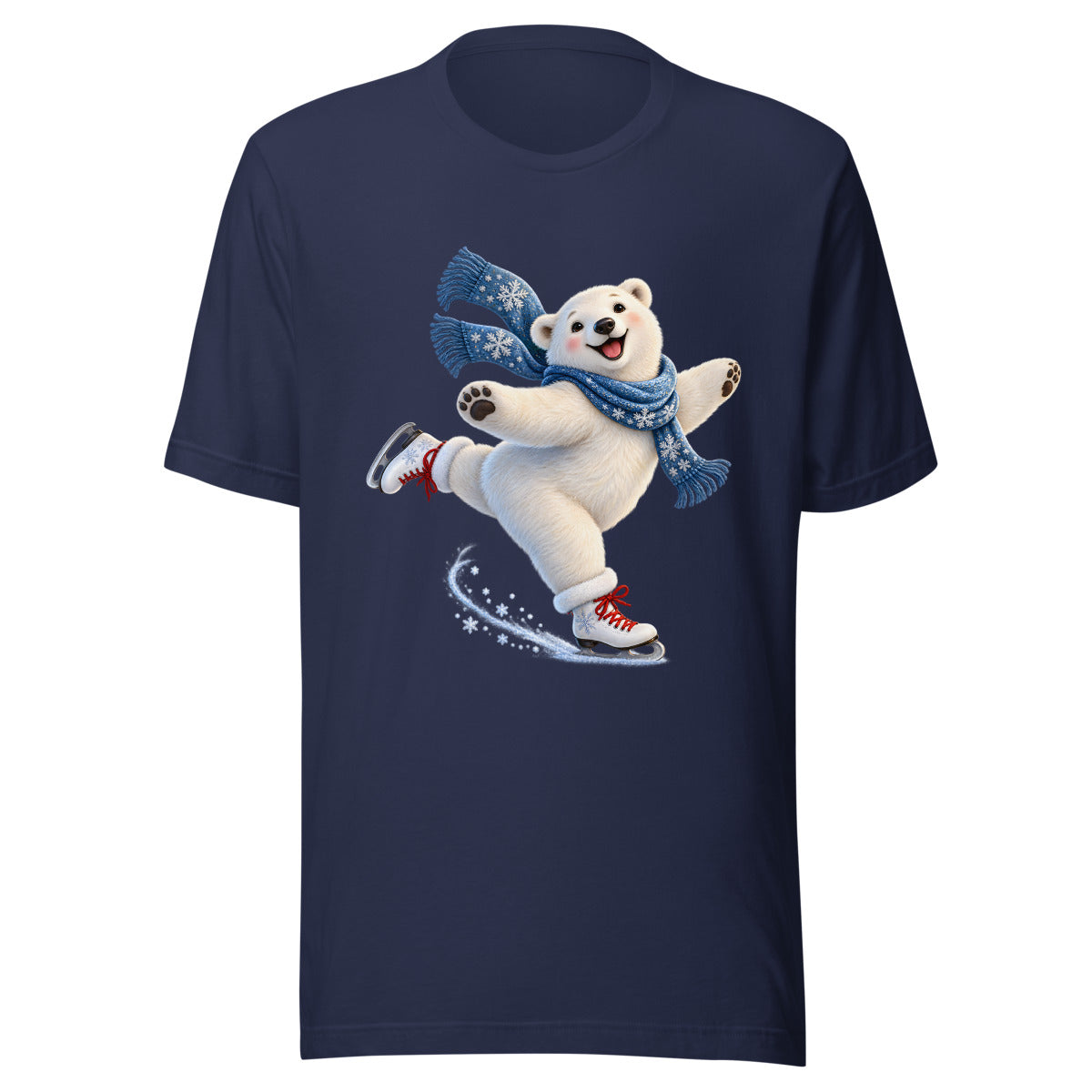 Eisbär auf Schlittschuhen – T-Shirt – großer Frontdruck