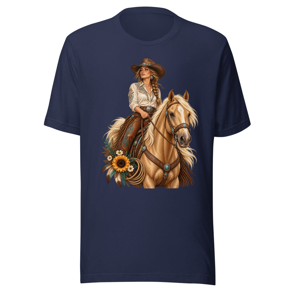 Cowgirl der Prärie – T-Shirt – großer Frontdruck
