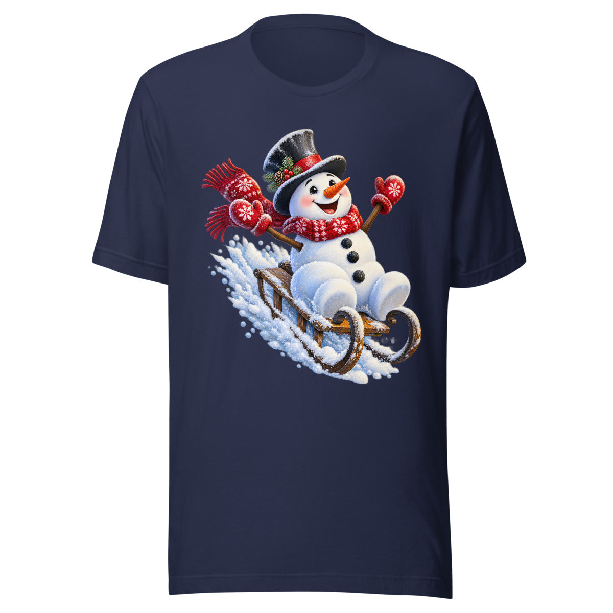 Schneemann auf Abwegen – T-Shirt – großer Frontdruck