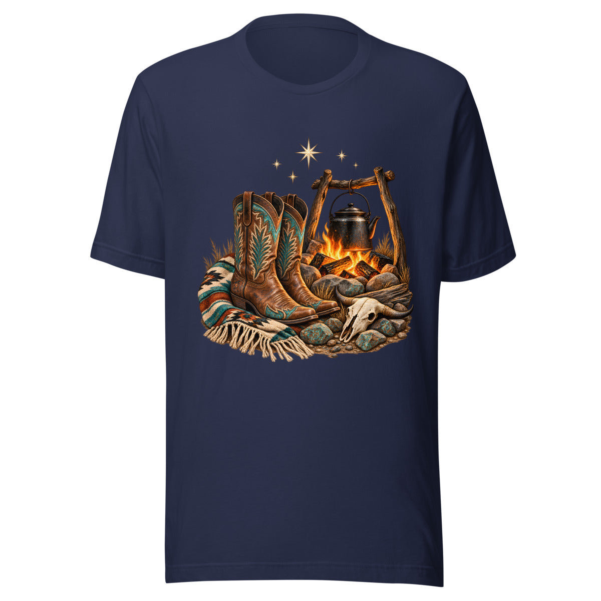 Lagerfeuer unter Sternen – T-Shirt – großer Frontdruck