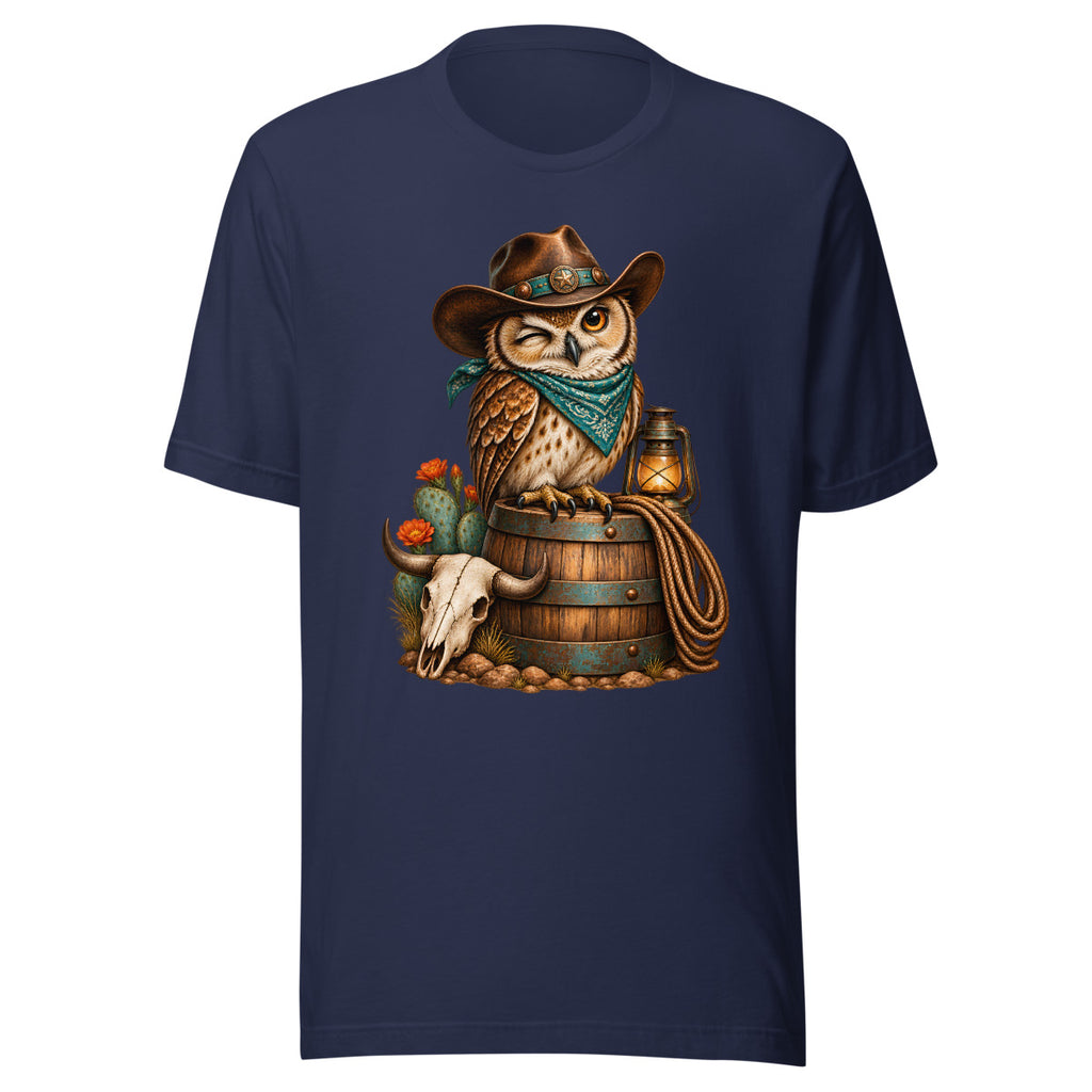 Saloon-Eule – T-Shirt – großer Frontdruck