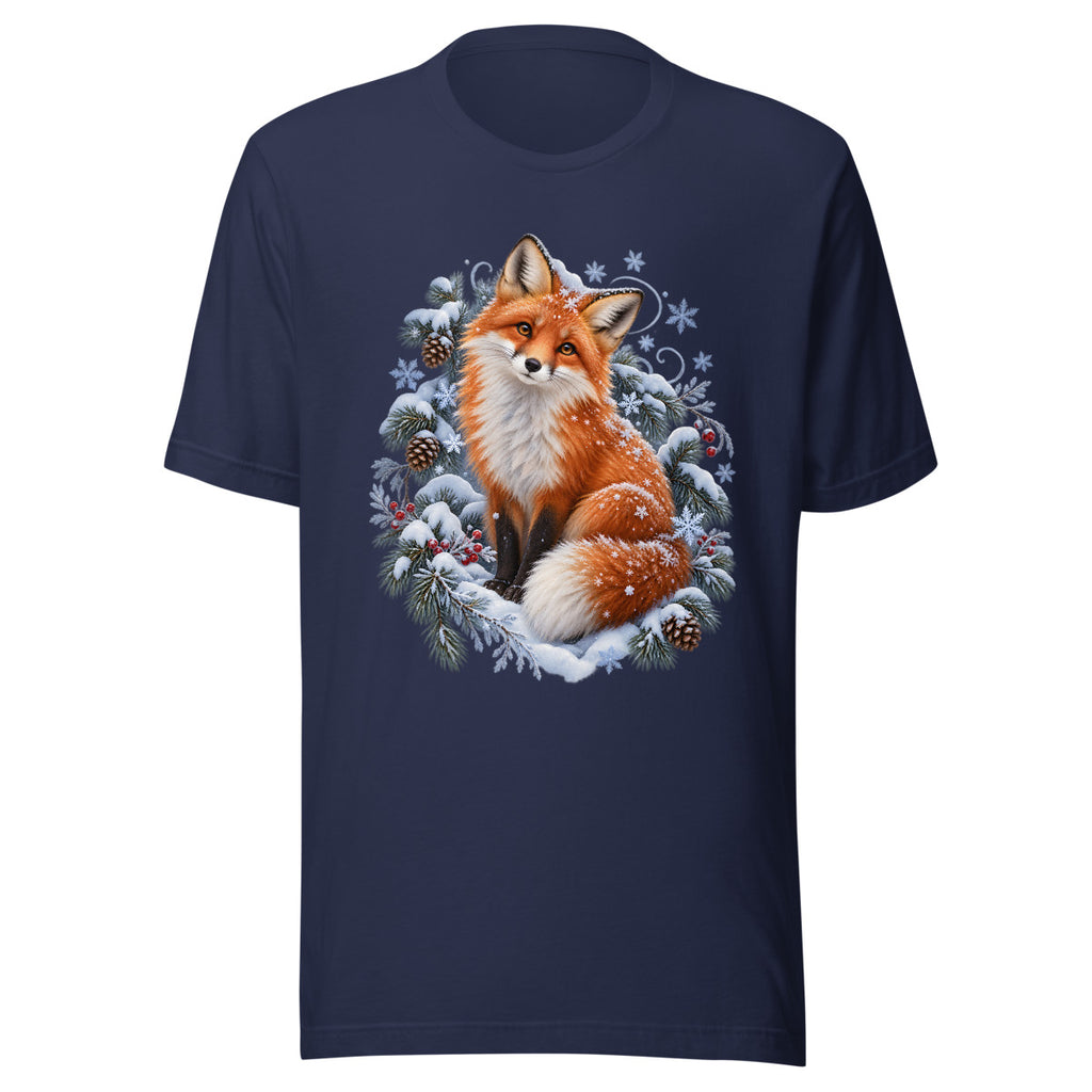 Fuchs im Schneegestöber – T-Shirt – großer Frontdruck