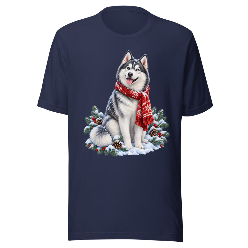 Husky im Winterwind – T-Shirt – großer Frontdruck