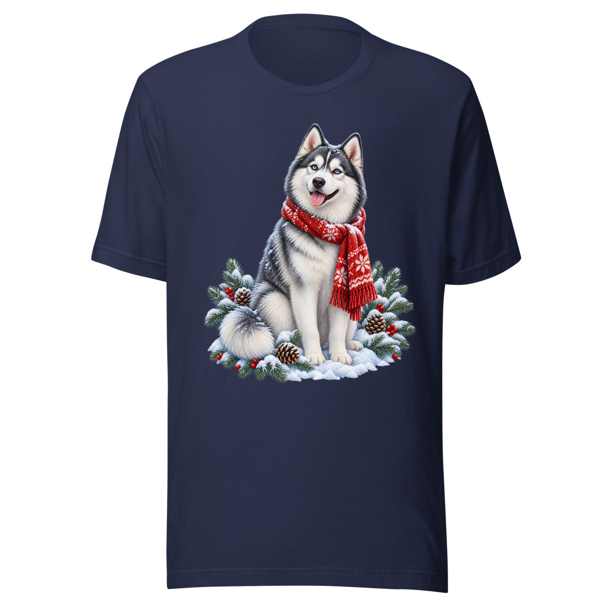 Husky im Winterwind – T-Shirt – großer Frontdruck